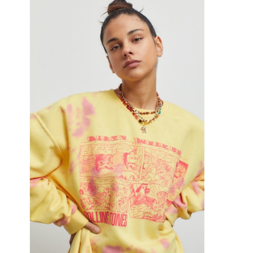 Urban Outfitters Rolling Stones Comic Pullover Sweatshirt